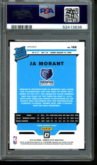 2019 Panini Optic Fanatics Ja Morant Green Wave Rated Rookie PSA 10 Grizzlies / Trailblazers
