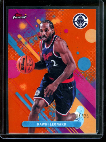 compare product 2026 Topps Finest Kawhi Leonard Orange Refractor /25 Raptors / Clippers