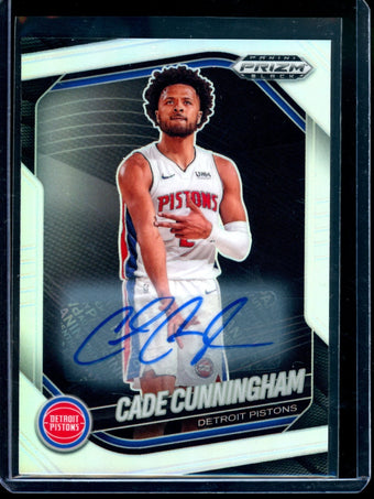 compare product 2025 Panini Prizm Black Cade Cunningham Silver Autograph Pistons