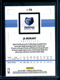 2020 Panini Chronicles Ja Morant Pink Rookie #116 Grizzlies / Trailblazers