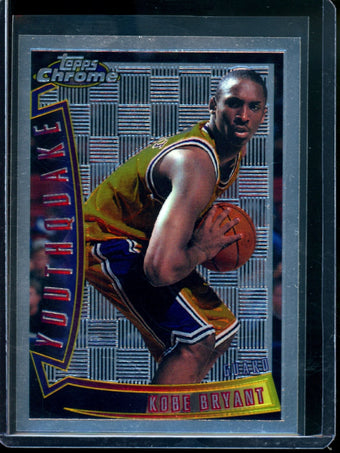 compare product 1996 Topps Chrome Kobe Bryant Youthquake Rookie Card #YQ15 Lakers