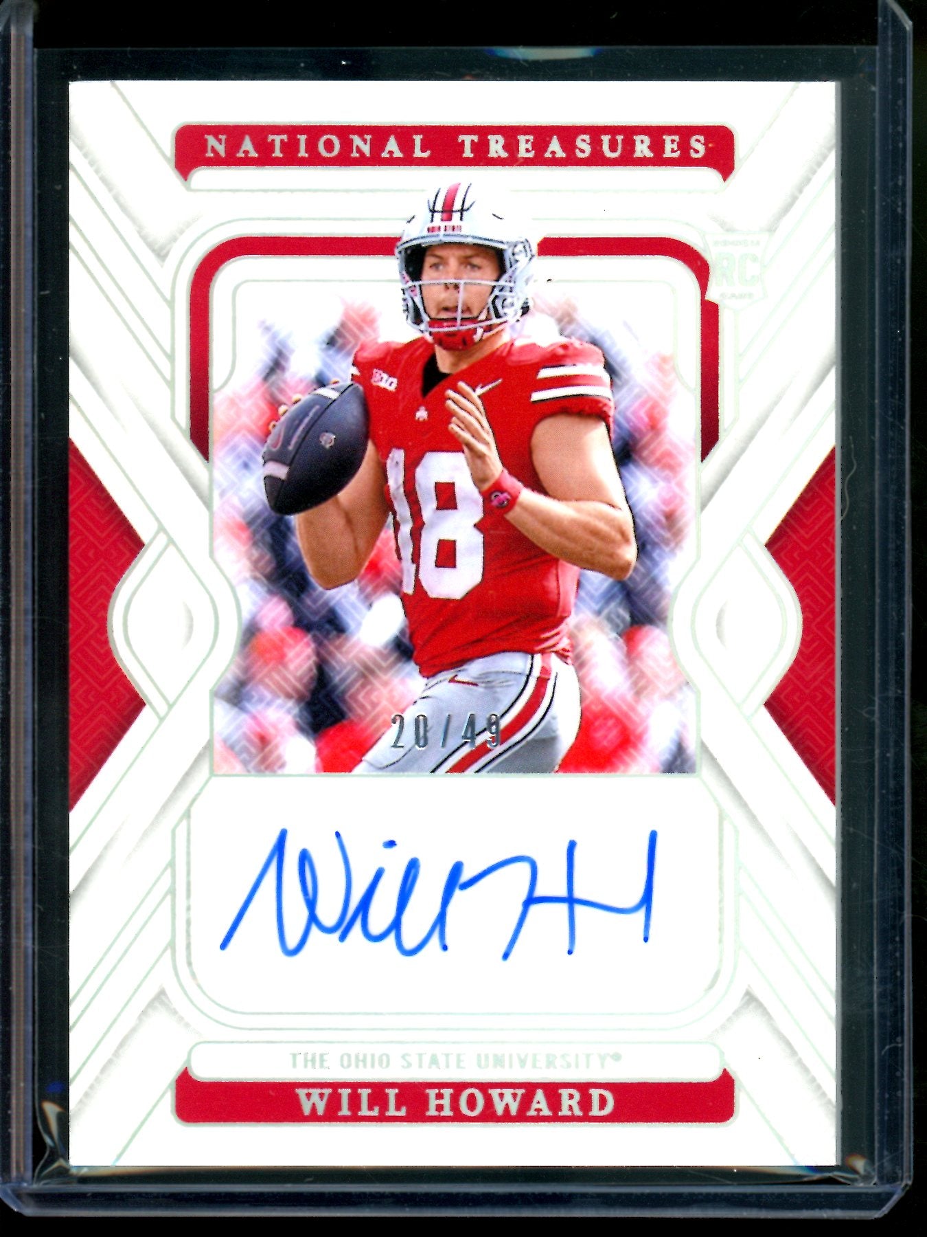 2025 Panini National Treasures Will Howard Rookie Autograph /49 Ohio State