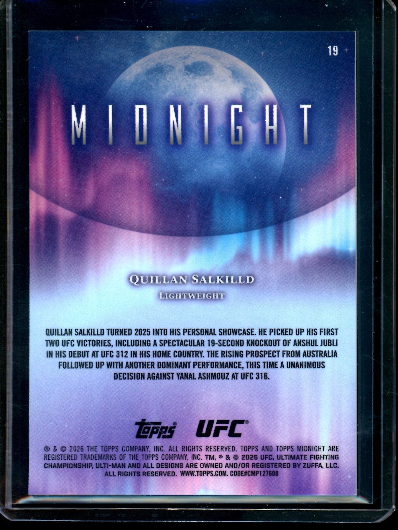 2026 Topps Midnight Quillan Salkilld Disco Rookie /125