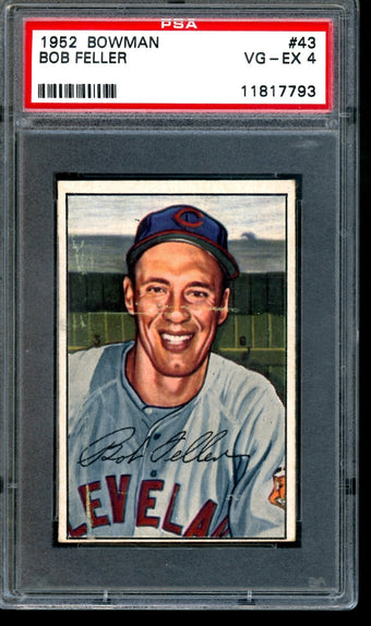 compare product 1952 Bowman Bob Feller PSA VG-EX 4 Indians