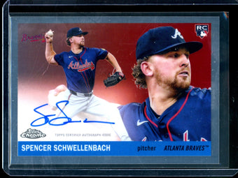 compare product 2025 Topps Platinum Spencer Schwellenbach Rookie Autograph Braves