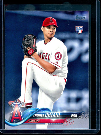 compare product 2018 Topps Flagship Shohei Ohtani Pitching Rookie #700 Angels / Dodgers