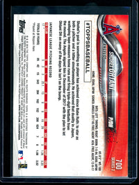 2018 Topps Flagship Shohei Ohtani Pitching Rookie #700 Angels / Dodgers