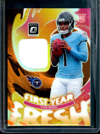 compare product 2026 Panini Optic Cam Ward First Year Fresh Rookie Patch /49 Titans