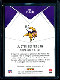 2022 Panini Chronicles Justin Jefferson Paramount Autograph #PAR-JUJ Vikings
