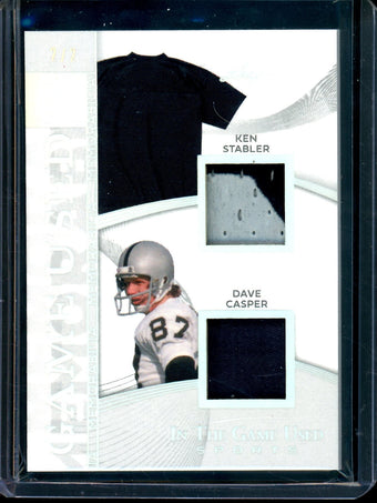 compare product 2025 Leaf In The Game Used Ken Stabler / Dave Casper Dual Relic /2 Raiders