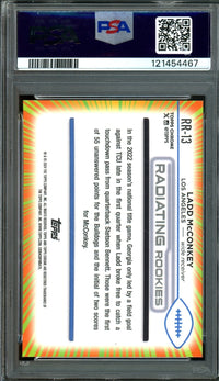 2024 Topps Chrome Ladd McConkey Radiating Rookies SP PSA 9 Chargers
