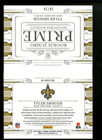 2025 Panini National Treasures Tyler Shough Rookie Jumbo Prime Signatures Booklet /10 Saints