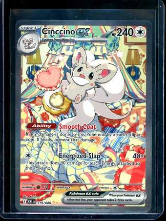 compare product 2026 Pokemon Chaos Rising Cinccino EX 119/086