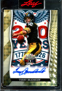 2026 Leaf Metal Terry Bradshaw 1/1 Gold Vinyl 250 Years Autograph Encased Steelers