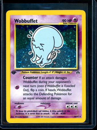 compare product 2001 Pokemon Neo Discovery Wobbuffet 1st Edition Holo 16/75