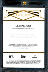 2025 Topps Definitive J.T. Realmuto Protectors at the Plate Helmet Relic Red /5 Phillies