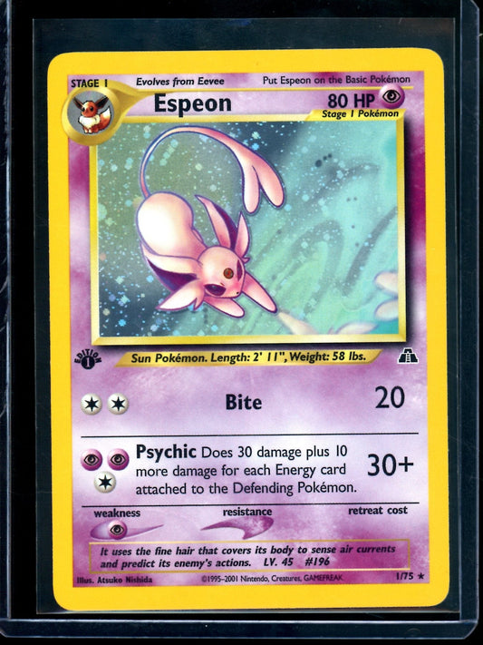 2001 Pokemon Neo Discovery Espeon 1st Edition Holo 1/75