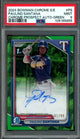 2024 Bowman Sapphire Paulino Santana Green 1st Autograph PSA 9 Rangers