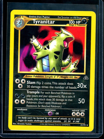 compare product 2001 Pokemon Neo Discovery Tyranitar 1st Edition 31/75 (A)