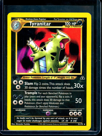 compare product 2001 Pokemon Neo Discovery Tyranitar 1st Edition 31/75 (B)