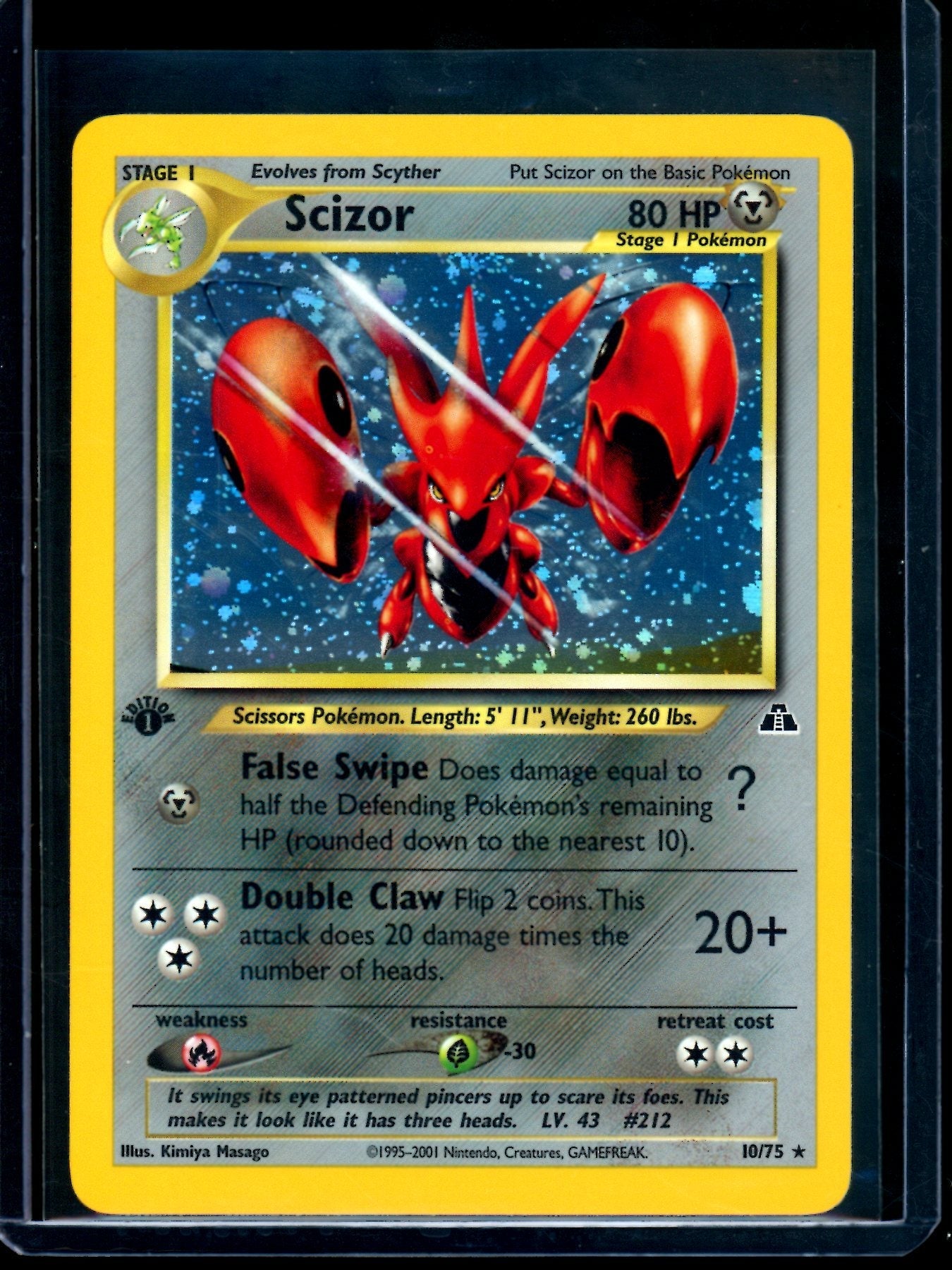 2001 Pokemon Neo Discovery Scizor 1st Edition Holo 10/75