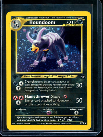 compare product 2001 Pokemon Neo Discovery Houndoom 1st Edition Holo 4/75