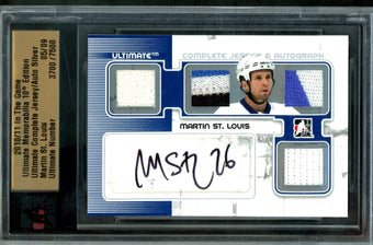 compare product 2010 In The Game Ultimate Martin St Louis Complete Jersey and Autograph /9 Lightning