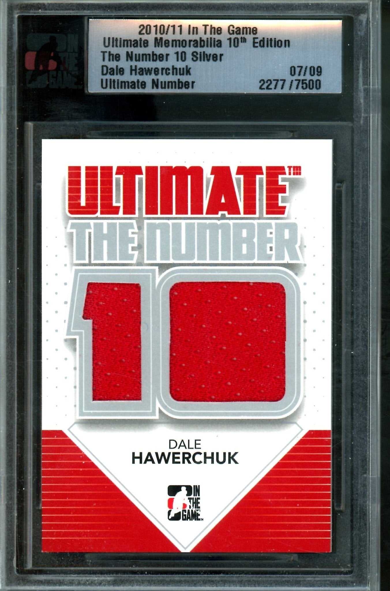 2010 In The Game Ultimate Dale Hawerchuk The Number 10 Memorabilia /9 Jets
