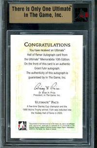 2010 In The Game Ultimate Grant Fuhr Hall of Famer Autograph Silver /24 Blues