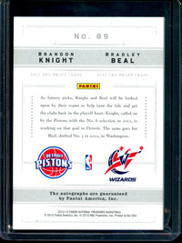 2013 Panini National Treasures Bradley Beal / Brandon Knight Dual Autograph Wizards / Pistons