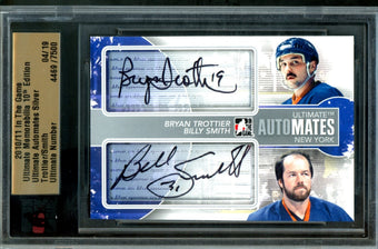 compare product 2010 In The Game Ultimate Bryan Trottier / Billy Smith Automates Silver Autographs /19 Islanders