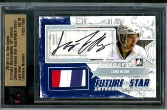 compare product 2010 In The Game Ultimate Lars Eller Future Star Autograph and Patch /19 Blues