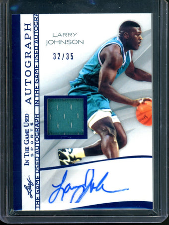 compare product 2025 Leaf In The Game Used Larry Johnson Patch Autograph /35