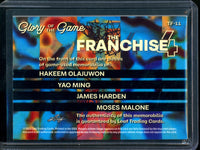 2025 Leaf Glory Of The Game Olajuwon / Ming / Harden / Malone Franchise 4 Quad Relic Rockets