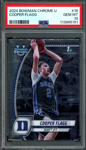 compare product 2024 Bowman Chrome Cooper Flagg 1st PSA 10 Mavericks