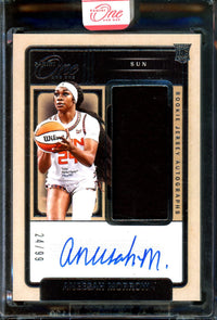2025 Panini One and One Aneesah Morrow Rookie Jersey Autographs /99 Encased Suns