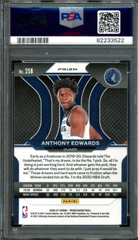 2020 Panini Prizm Anthony Edwards Green Rookie PSA 9 Timberwolves