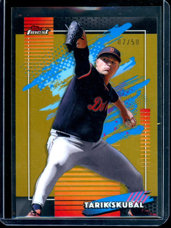 compare product 2026 Topps Finest Tarik Skubal Gold Refractor /50 Tigers