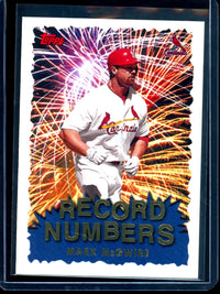 1999 Topps Mark McGwire Record Numbers /162 Cardinals