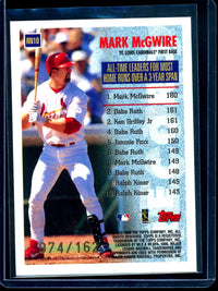 1999 Topps Mark McGwire Record Numbers /162 Cardinals