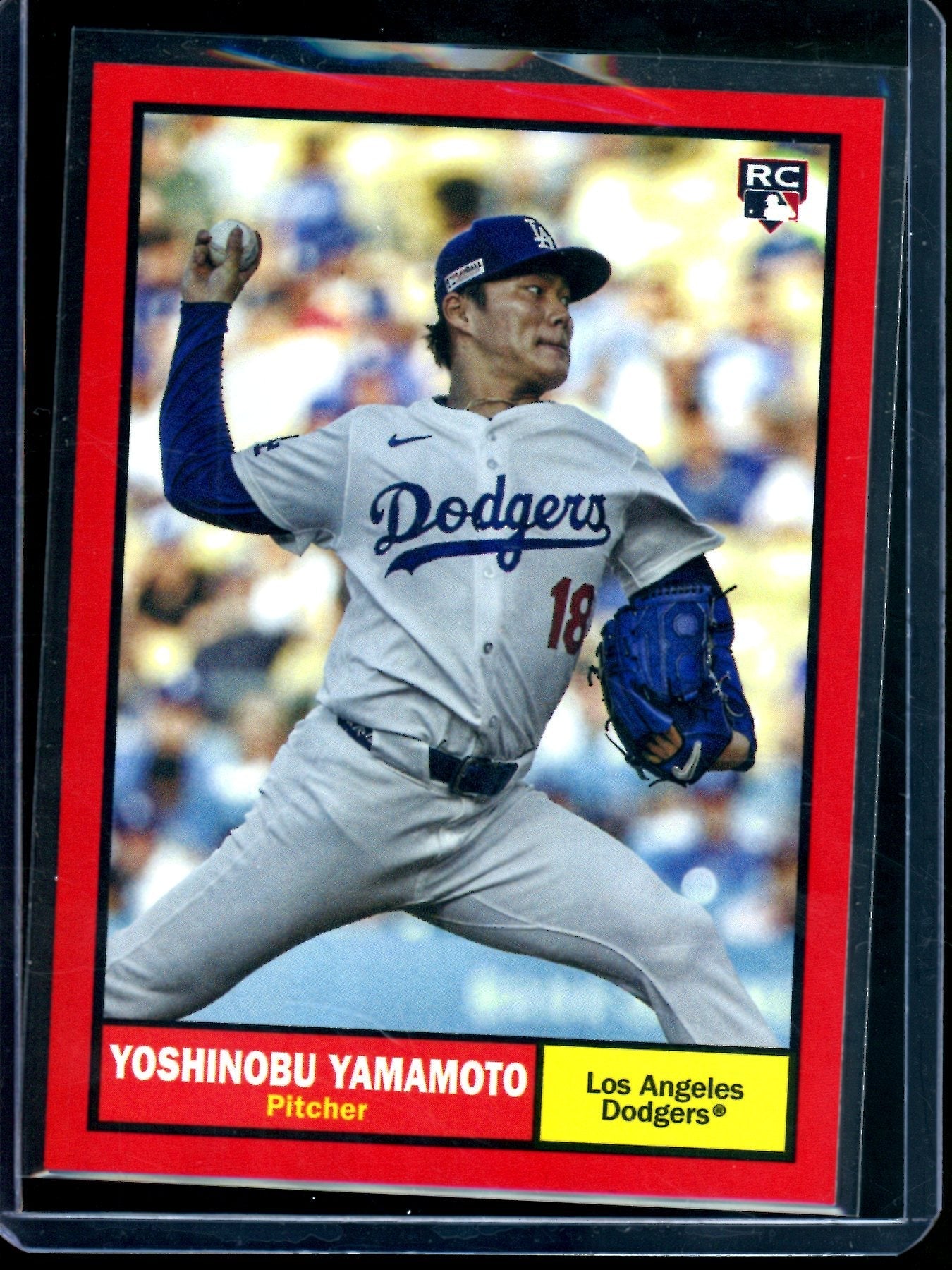 2024 Topps Archives Yoshinobu Yamamoto Red Foil Rookie /50 Dodgers