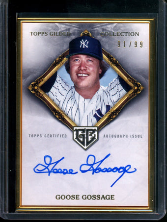 compare product 2023 Topps Gilded Collection Goose Gossage Gold Frame Autograph /99 Yankees