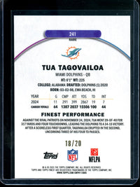 2025 Topps Finest Tua Tagovailoa Gold Rare /20 Dolphins