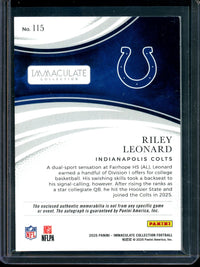 2025 Panini Immaculate Riley Leonard Rookie Patch Autograph /99 Colts