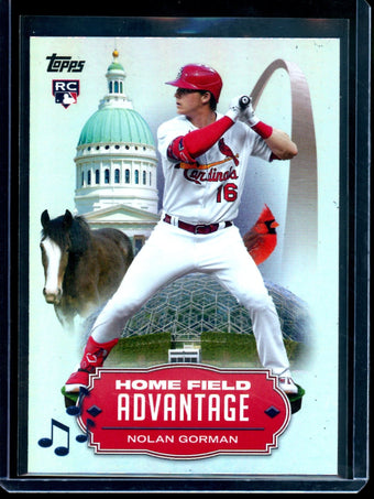 compare product 2023 Topps Flagship Nolan Gorman Home Field Advanatge SP Cardinals