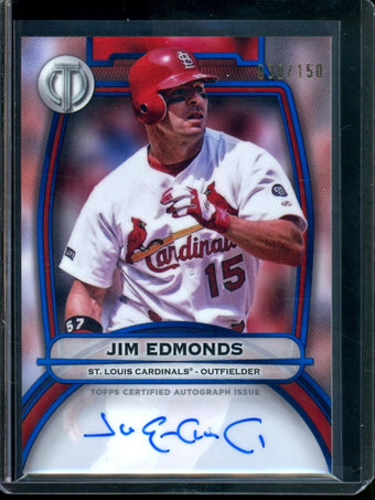 compare product 2025 Topps Tribute Jim Edmonds Blue Autograph /150 Cardinals