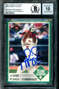 2001 Fleer Platinum Albert Pujols Rookie Autograph BGS Auto 10