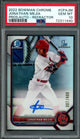 2022 Topps Chrome Jonathan Mejia 1st Refractor Autograph /499 PSA 10 Cardinals