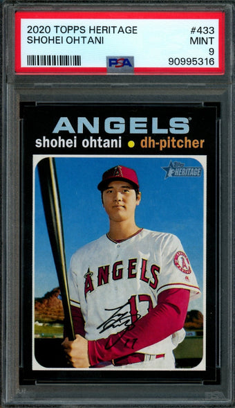 compare product 2020 Topps Heritage Shohei Ohtani #433 PSA 9 Angels