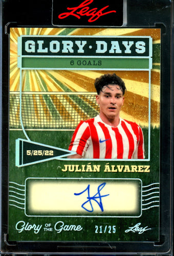 compare product 2026 Leaf Glory Of The Game Julian Alvarez Glory Days Autograph /25